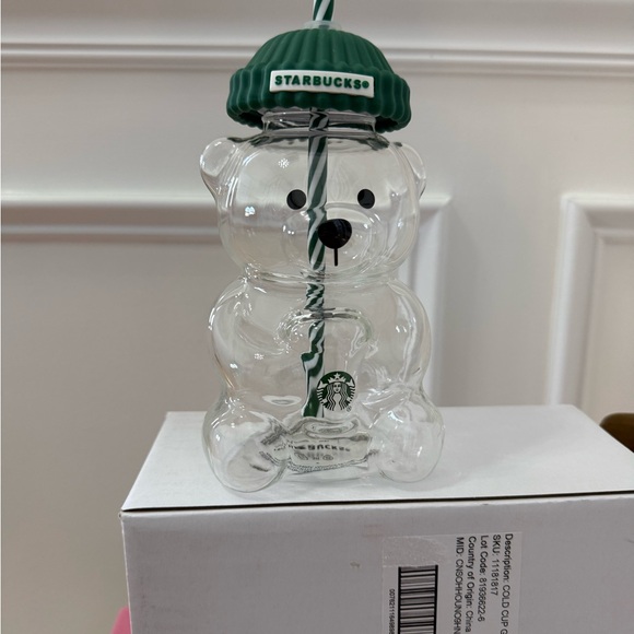 Starbucks Clear Bear Tumbler with Green Cap - Picture 4 of 6